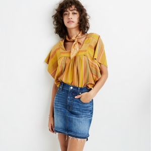 Step-hem Jean Skirt in Brandt Wash